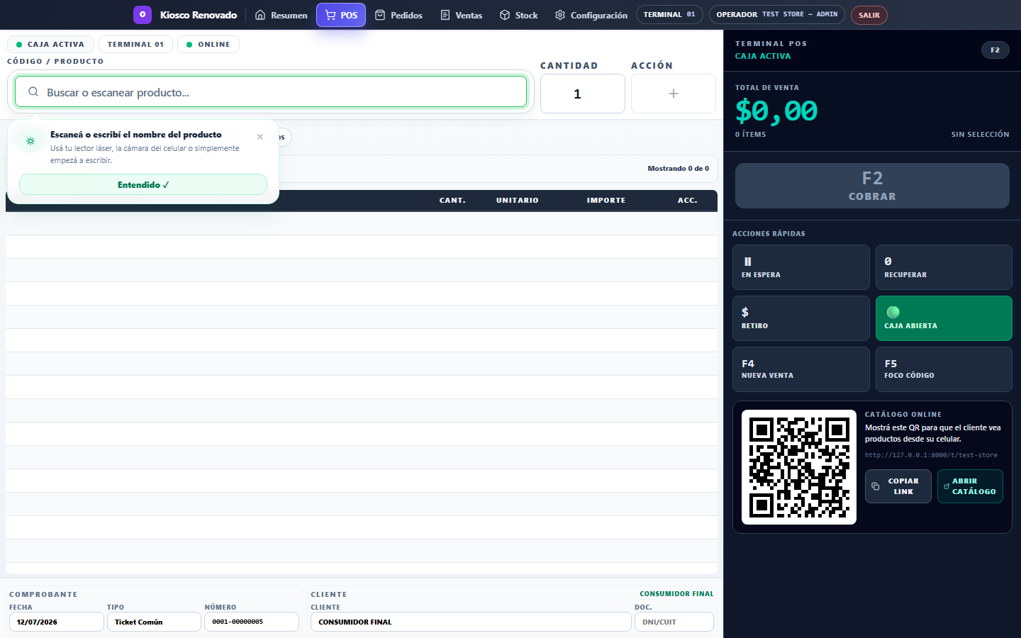 POS de Odystock para ventas rápidas